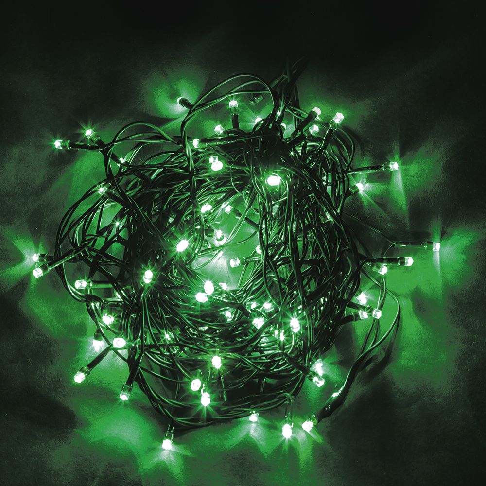 картинка Гирлянда линейная CL06 , 200 LED зеленый, 20м +1.5м (с контроллером) зеленый шнур от интернет магазина Ampertorg