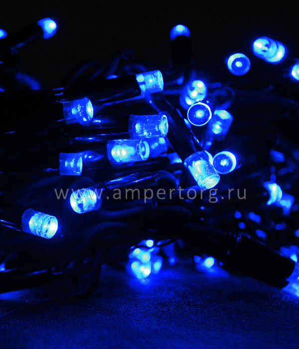 картинка Светодиодная нить 10м, 220-230V, черный провод,цвет синий(арт.LL100-1-2B) от интернет магазина Ampertorg