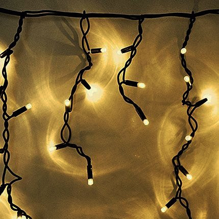 картинка Светодиодная бахрома Теплый свет с бликующим диодом.3м.черный провод от интернет магазина Ampertorg