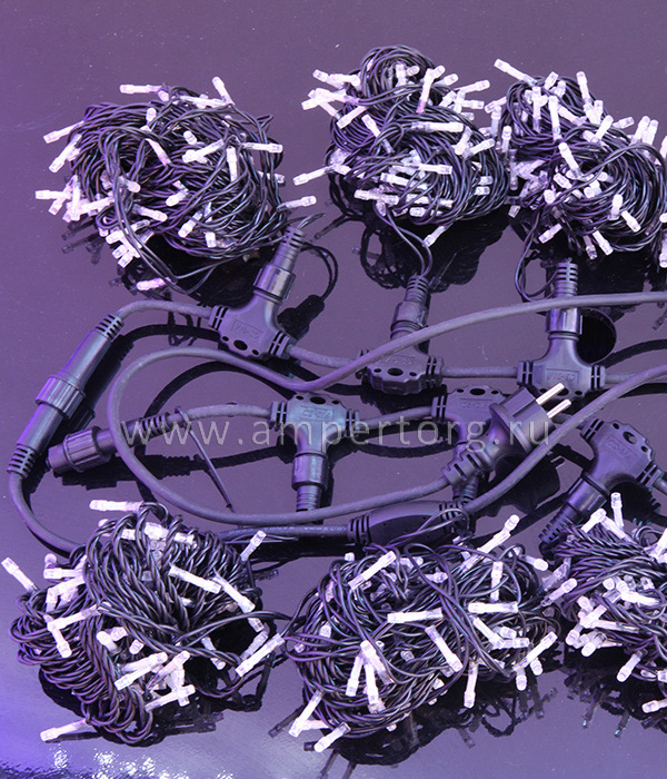 картинка Светодиодный занавес 2x2м, черный провод,цвет мульти(арт.PCL402-11-2M) от интернет магазина Ampertorg