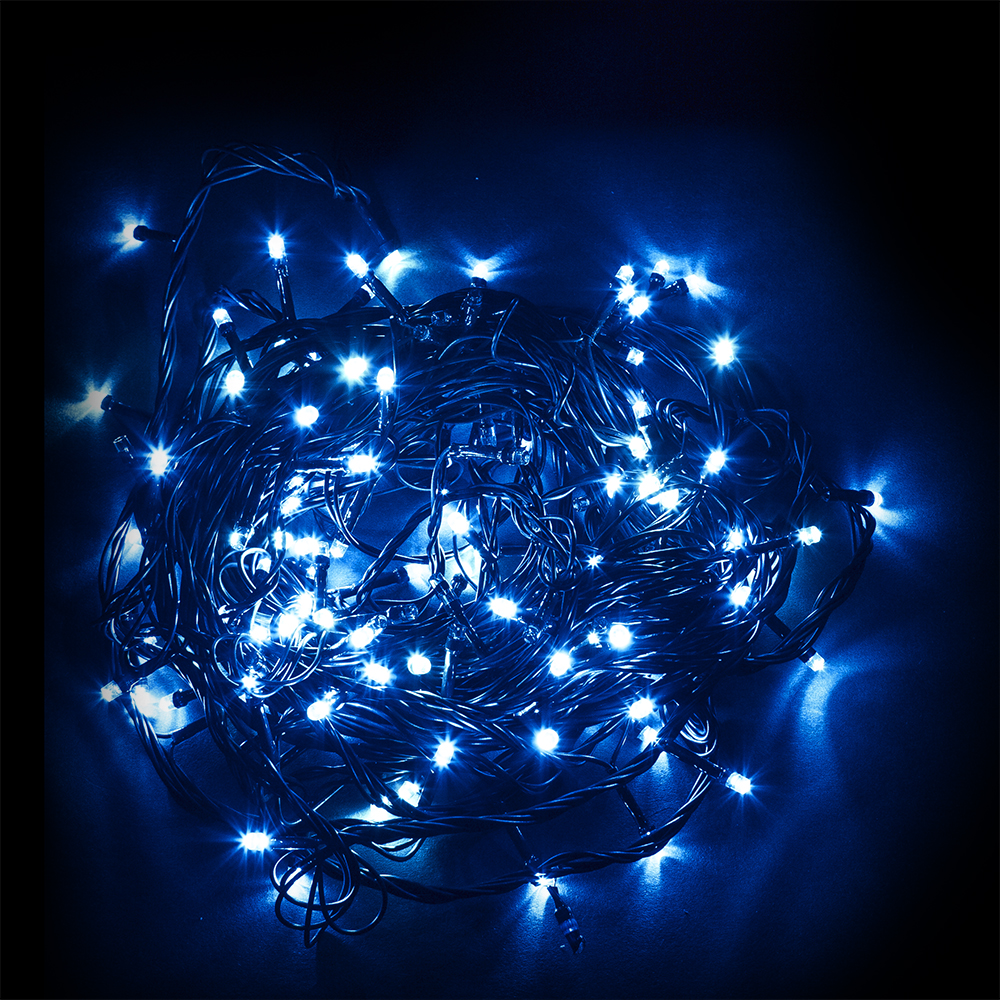 картинка Уличная светодиодная гирлянда 60м +3м зеленый шнур 600 LED  синий   от интернет магазина Ampertorg