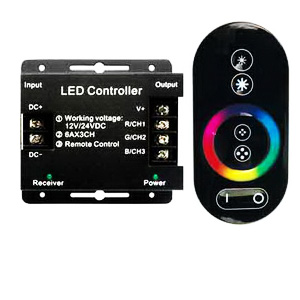 картинка Контроллер для светодиодной ленты RGB, 18A, 216W, 12V, (432W 24V) с пультом управления. (арт.RFC18AESB) от интернет магазина Ampertorg