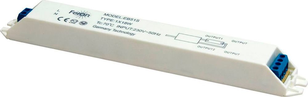 картинка Балласт для люминесцентных ламп , 1*30W T8/G13 230V, EB51S(арт. 21520) от интернет магазина Ampertorg