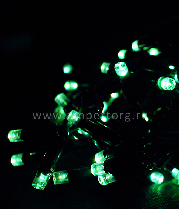 картинка Светодиодная нить с мерцанием 10м, 220-230V, черный провод,цвет зеленый(арт.LL100BL-1-2G) от интернет магазина Ampertorg