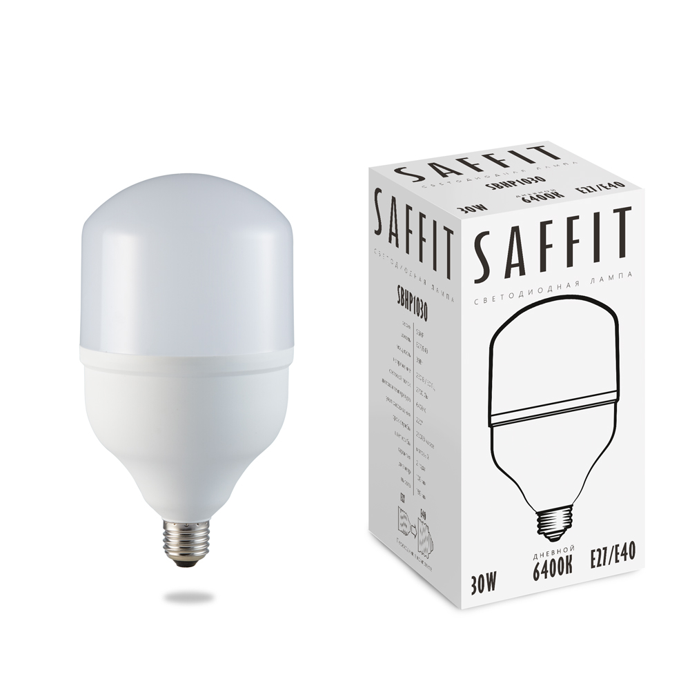 картинка Лампа светодиодная SAFFIT SBHP1030 E27-E403 30W 4000K(АРТ.55090) от интернет магазина Ampertorg