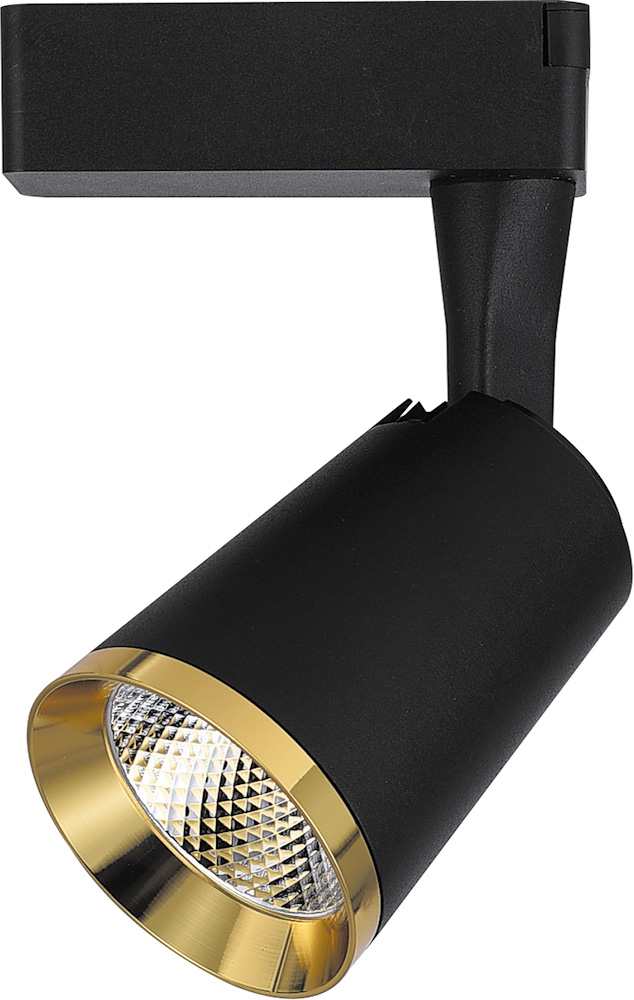 картинка Светодиодный светильник Feron AL111 трековый на шинопровод 12W.4000K,35 градусов,черный с золотой рамкой(арт.32450) от интернет магазина Ampertorg