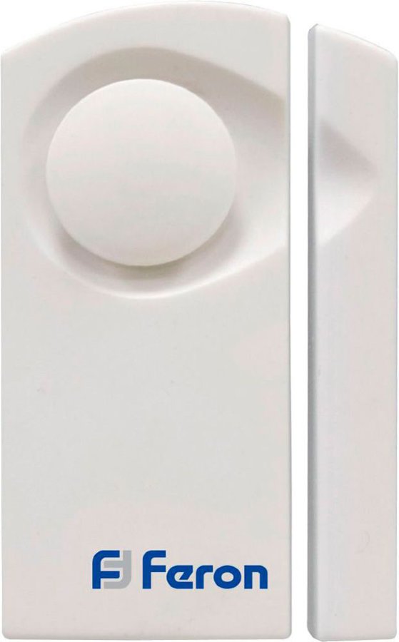 картинка Звонок-сигнализация дверной беспроводной Feron 007-D.Электрический 1 мелодия белый с питанием от батареек(арт.23602) от интернет магазина Ampertorg
