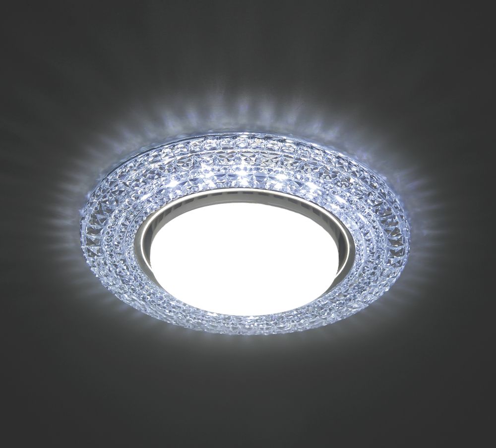 картинка Светильник потолочный встраиваемый FERON CD4020, под лампу с LED подсветкой.Светодиодная лампа 6W.в комплекте(арт.41293) от интернет магазина Ampertorg