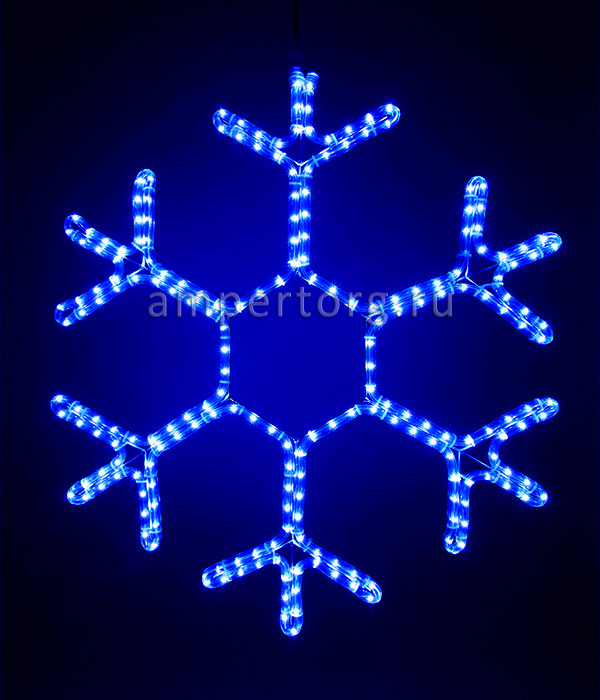 картинка Светодиодная снежинка 50см.Цвет свечения синий от интернет магазина Ampertorg