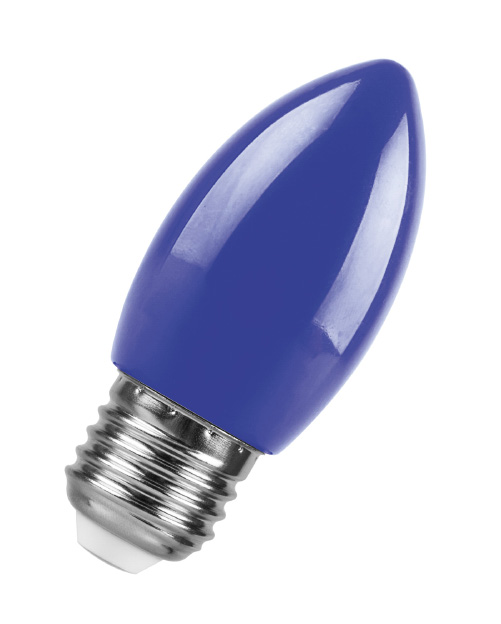 картинка Лампа светодиодная Feron LB-376 свеча E27.1W.синий(арт.25925) от интернет магазина Ampertorg