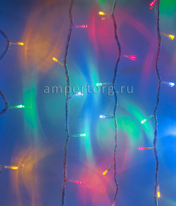 картинка Светодиодный занавес 2x3м, прозрачный провод,цвет мульти(арт.PCL602-10-2M) от интернет магазина Ampertorg