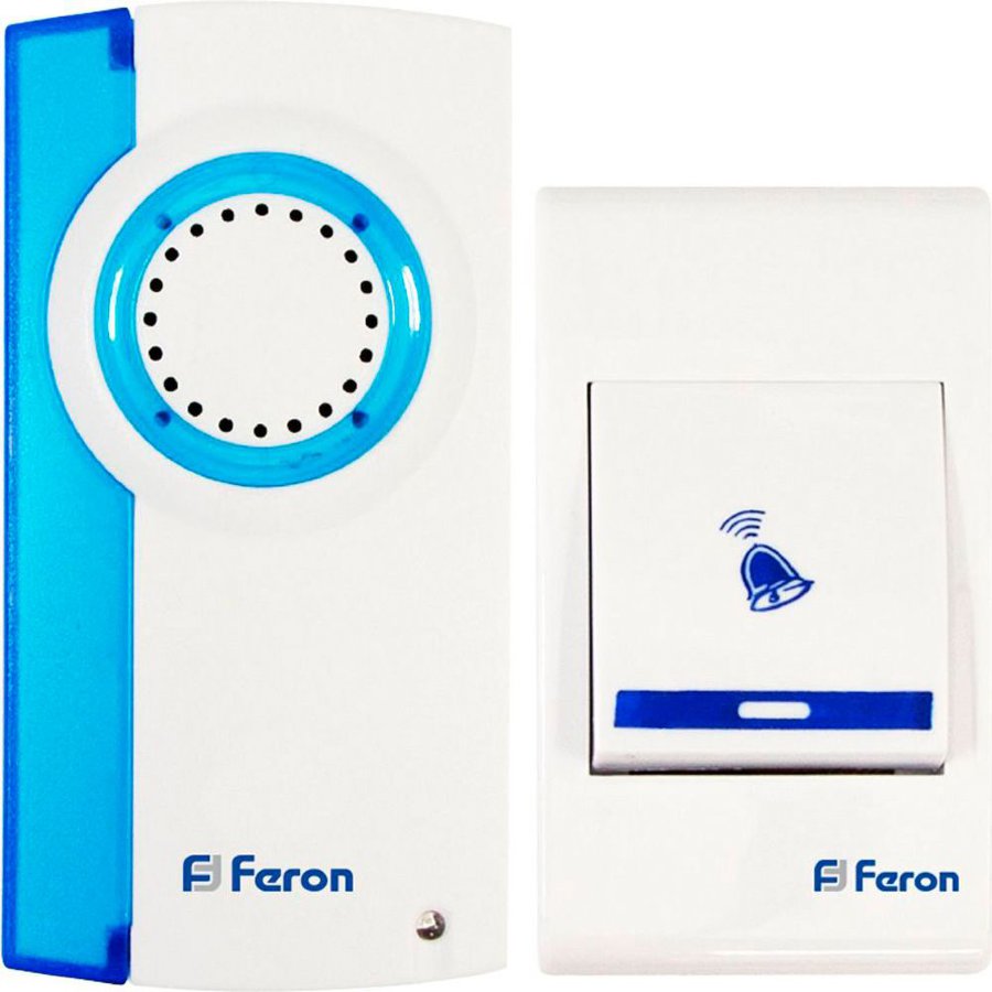 картинка Звонок дверной беспроводной, Цвет- белый, синий E-221 (арт. 23677) от интернет магазина Ampertorg