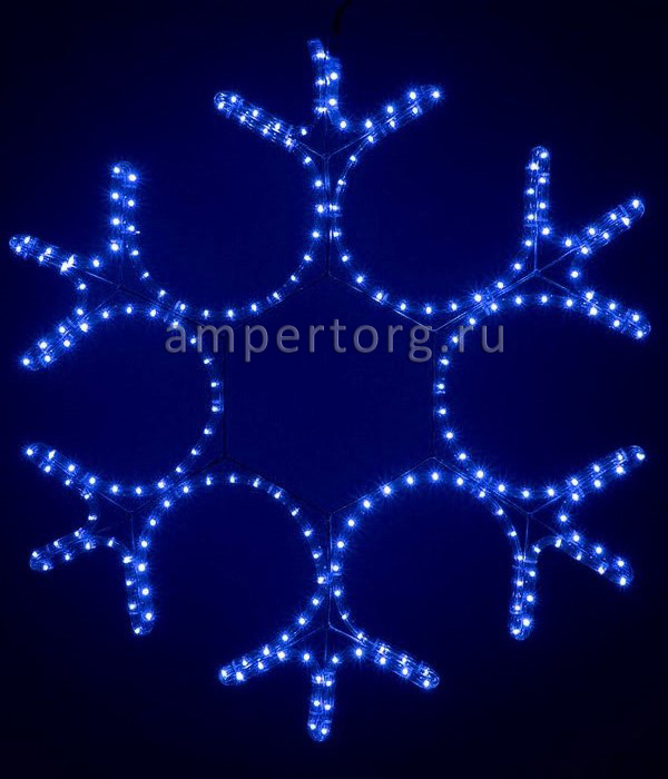 картинка Светодиодная снежинка 80см.Цвет свечения синий от интернет магазина Ampertorg