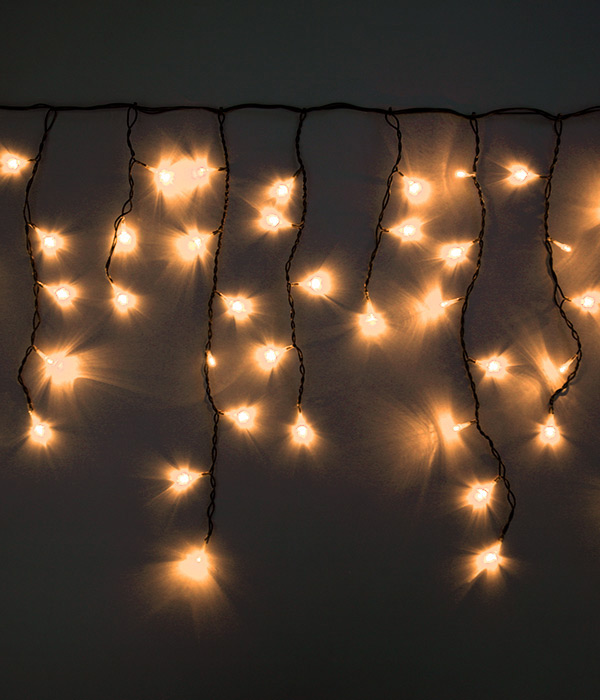 картинка Бахрома уличная светодиодная 25м.IP54. Теплый свет с флэш эффектом, черный провод. от интернет магазина Ampertorg