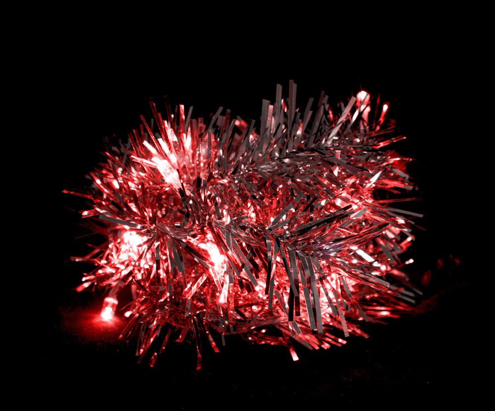 картинка Светодиодная гирлянда мишура,CL404 цвет свечения - красный, работает от батареек (арт. 26813) от интернет магазина Ampertorg
