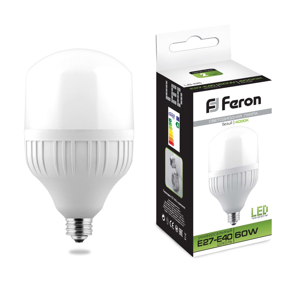 картинка Лампа светодиодная Feron LB-65 E40 60W 4000K(арт.25821) от интернет магазина Ampertorg