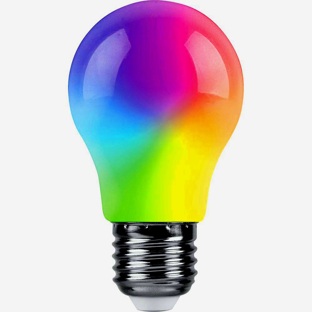 картинка Лампа светодиодная для гирлянд белт лайт LB-375 (3W) 230V E27 RGB  A50 матовый плавная сменая цвета 38118 от интернет магазина Ampertorg