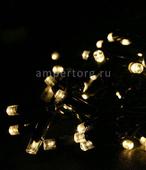 картинка Светодиодная нить уличная 10м,220-230V, черный провод,цвет теплый белый(арт.at0004) от интернет магазина Ampertorg