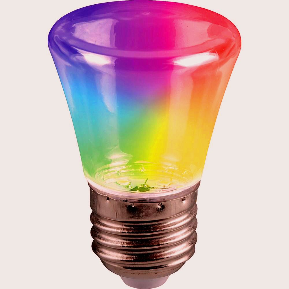 картинка Лампа светодиодная для гирлянд белт лайт LB-372 (1W) 230V E27 RGB Колокольчик  прозрачный быстрая смена цвета 38131 от интернет магазина Ampertorg