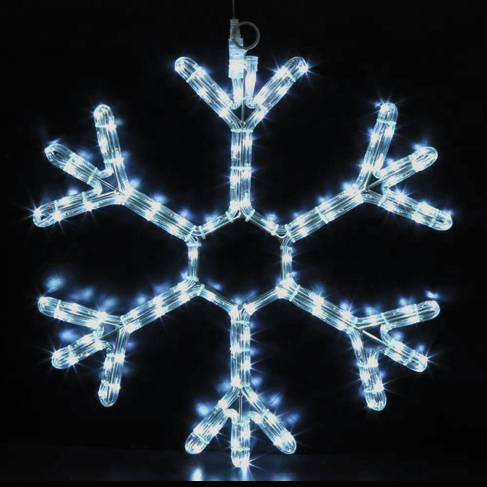 картинка Светодиодная снежинка 40х40см.из дюралайта,цвет свечения холодный белый(арт.at0007) от интернет магазина Ampertorg