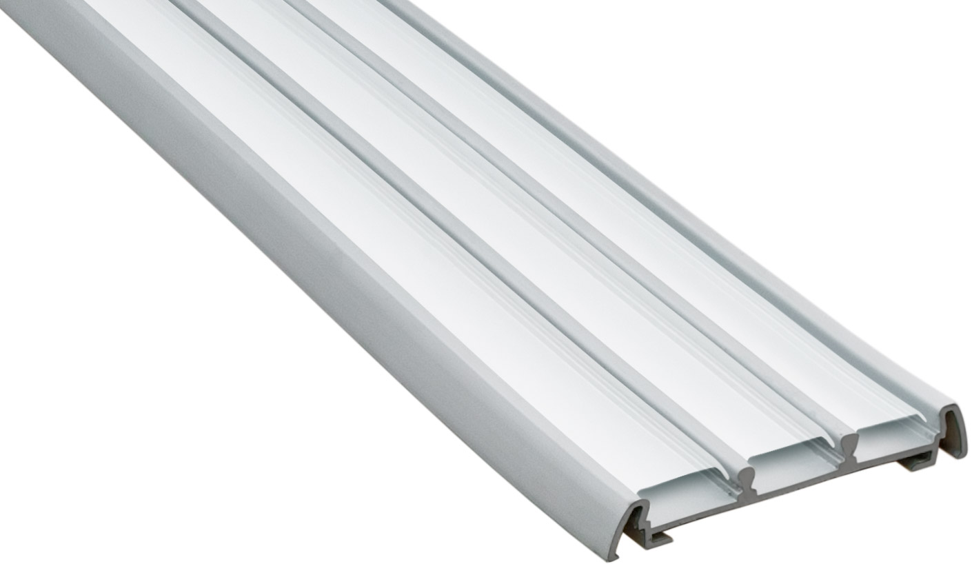 картинка Профиль для светодиодной ленты CAB273 3-х полосный накладной серебро (арт. 10278) от интернет магазина Ampertorg
