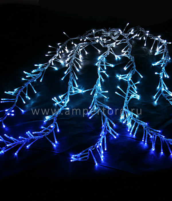 картинка Новогодняя гирлянда бахрома бегущий огонь. Размер 2 x 1 м. Цвет свечения белый-синий-небесно голубой. (арт.ESI320-SH10-1WB) от интернет магазина Ampertorg