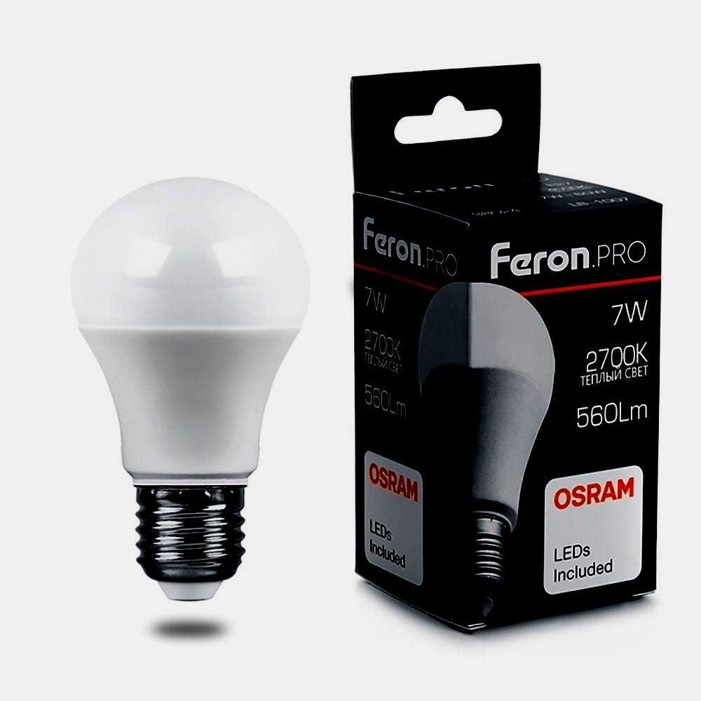 картинка Лампа светодиодная FERON LB-1007 (7W) 230V E27 2700K A55 OSRAM LED 38023 от интернет магазина Ampertorg