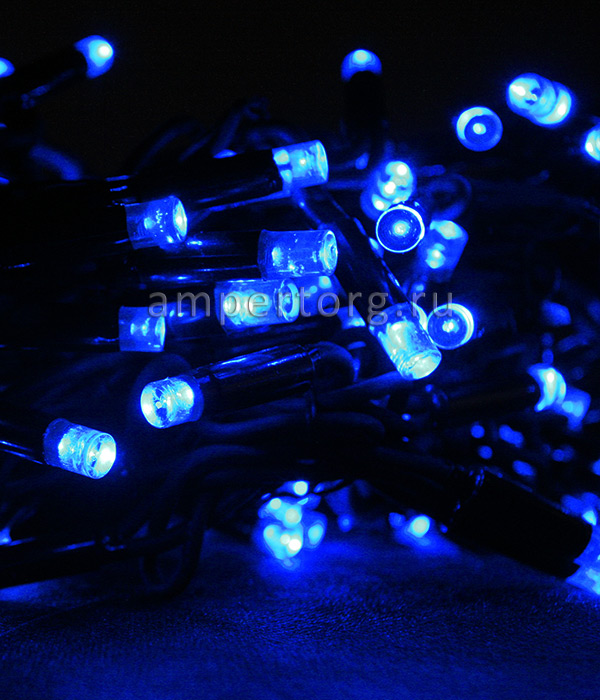 картинка Светодиодная нить уличная 10м,220-230V, черный провод,цвет синий(арт.at0001) от интернет магазина Ampertorg
